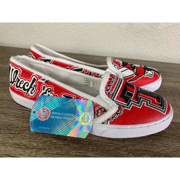 NCAA Women's Texas Tech Red Raiders Slip-On Shoes Size 8 Collegiate‎ NEW - Picture 2 of 11